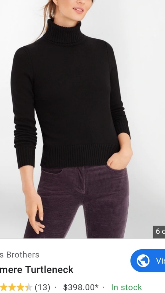 Brooks brothers black cable knit turtleneck